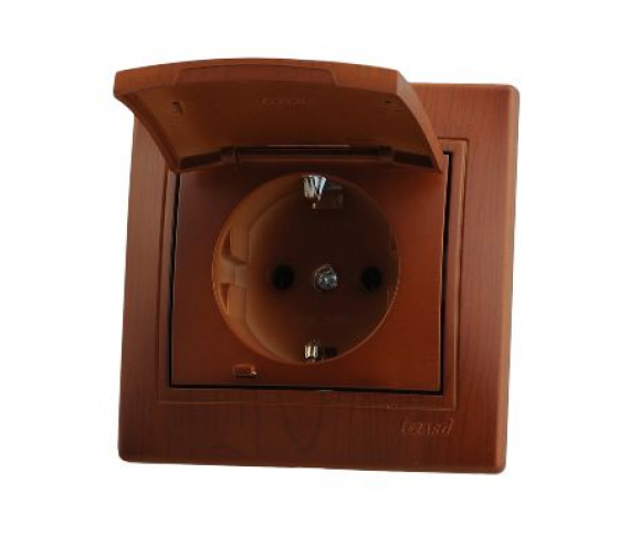 Розетка с/з с крышкой Lezard Mira 701-0801-123