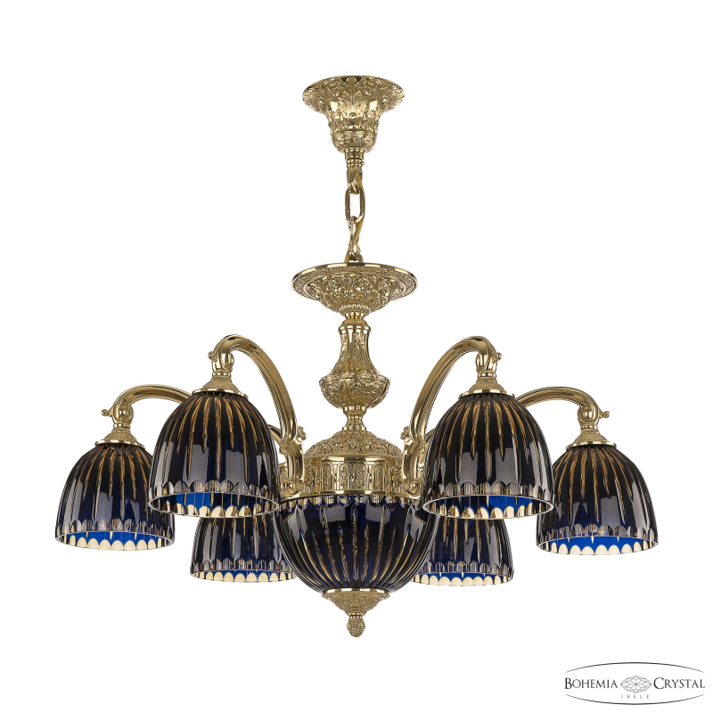 Подвесная люстра Bohemia Ivele Crystal Verona 72209P/6/175 G P1 D Amber-Blue/H-1K