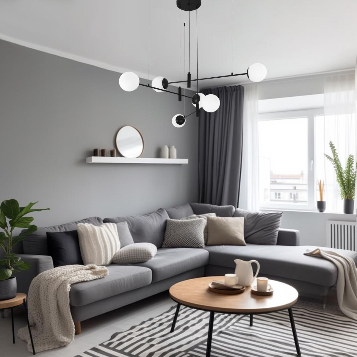 Подвесная люстра Eurosvet Planet 70146/6 черный Smart a062030