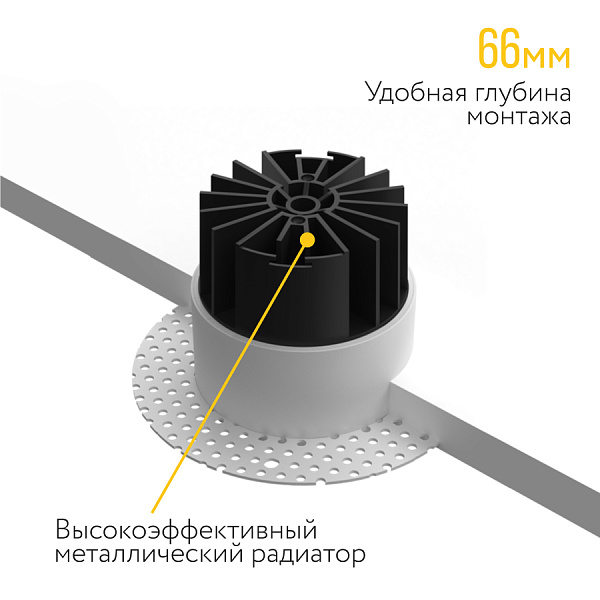 Встраиваемый светодиодный светильник (под шпаклевку) Ledron Strong mini DL3281 White 3000K 00000019078