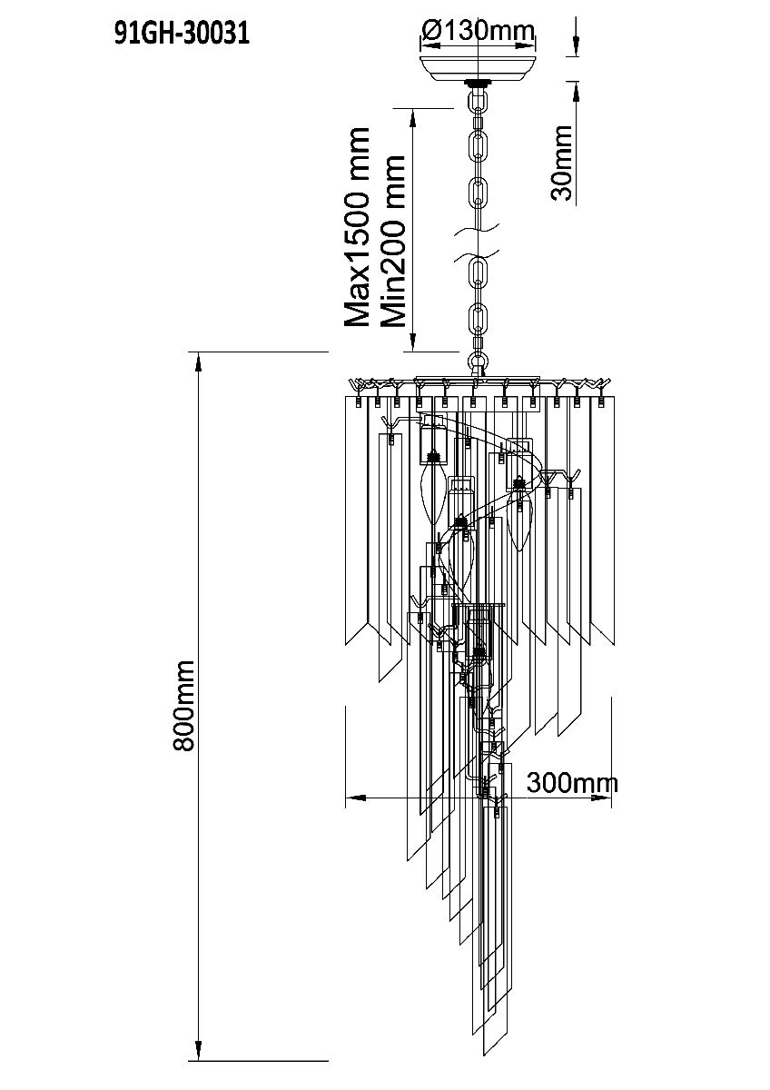 Подвесная люстра Garda Decor 91GH-30031