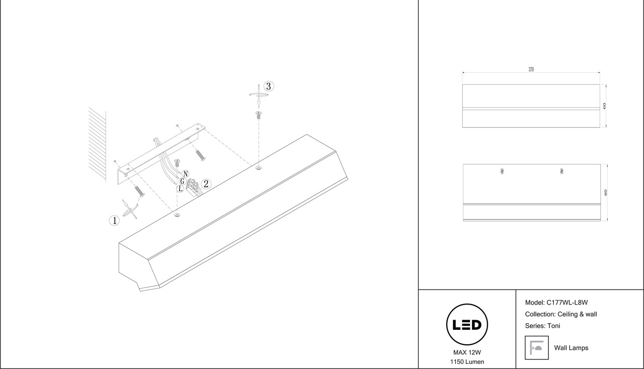 Настенный светодиодный светильник Maytoni Toni C177WL-L8W