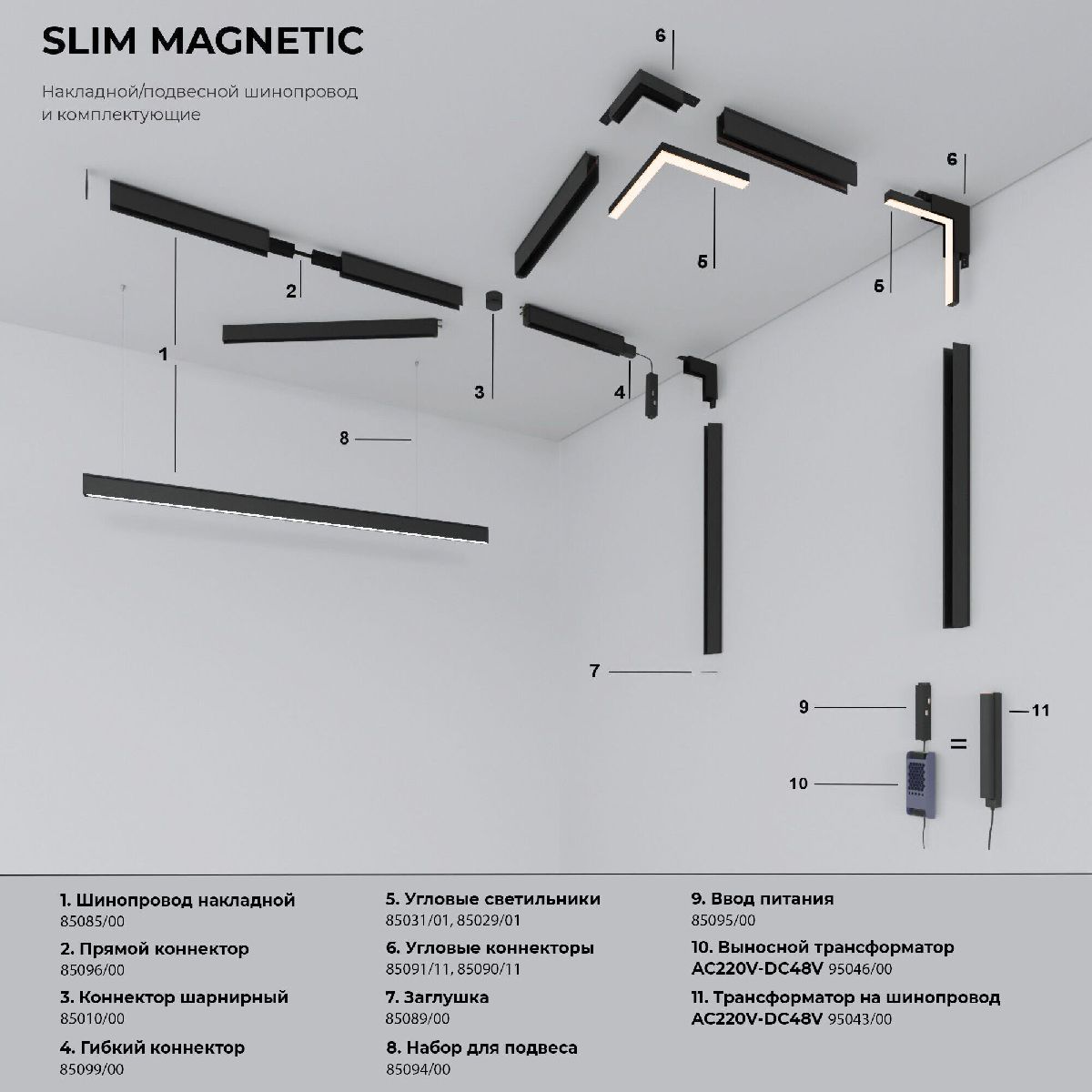Трековый магнитный светильник Elektrostandard Slim Magnetic 4690389206511 85012/01 a067379