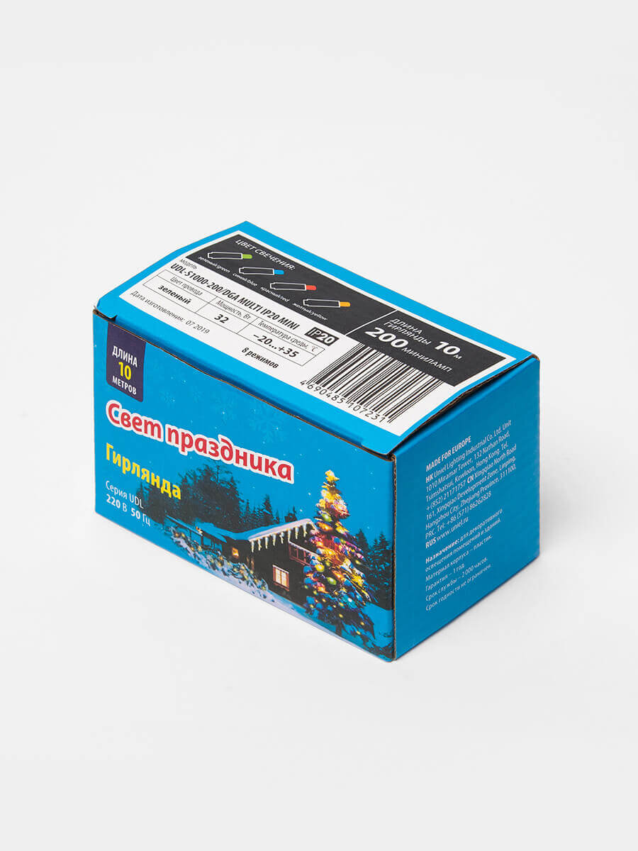 Светодиодная гирлянда Uniel (UL-00003945) разноцветный UDL-S1000-200/DGA Multi IP20 Mini