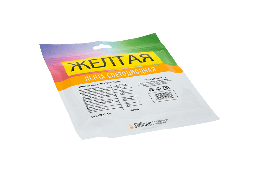 Светодиодная лента SWG SWG360-12-4.8-Y 000046