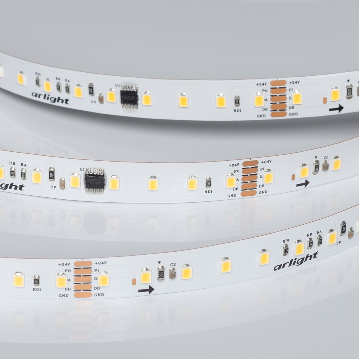 Светодиодная лента Arlight DMX-A96-12mm 24V Day4000-PX12 (14 W/m, IP20, 5m) (CRI>90) 058172