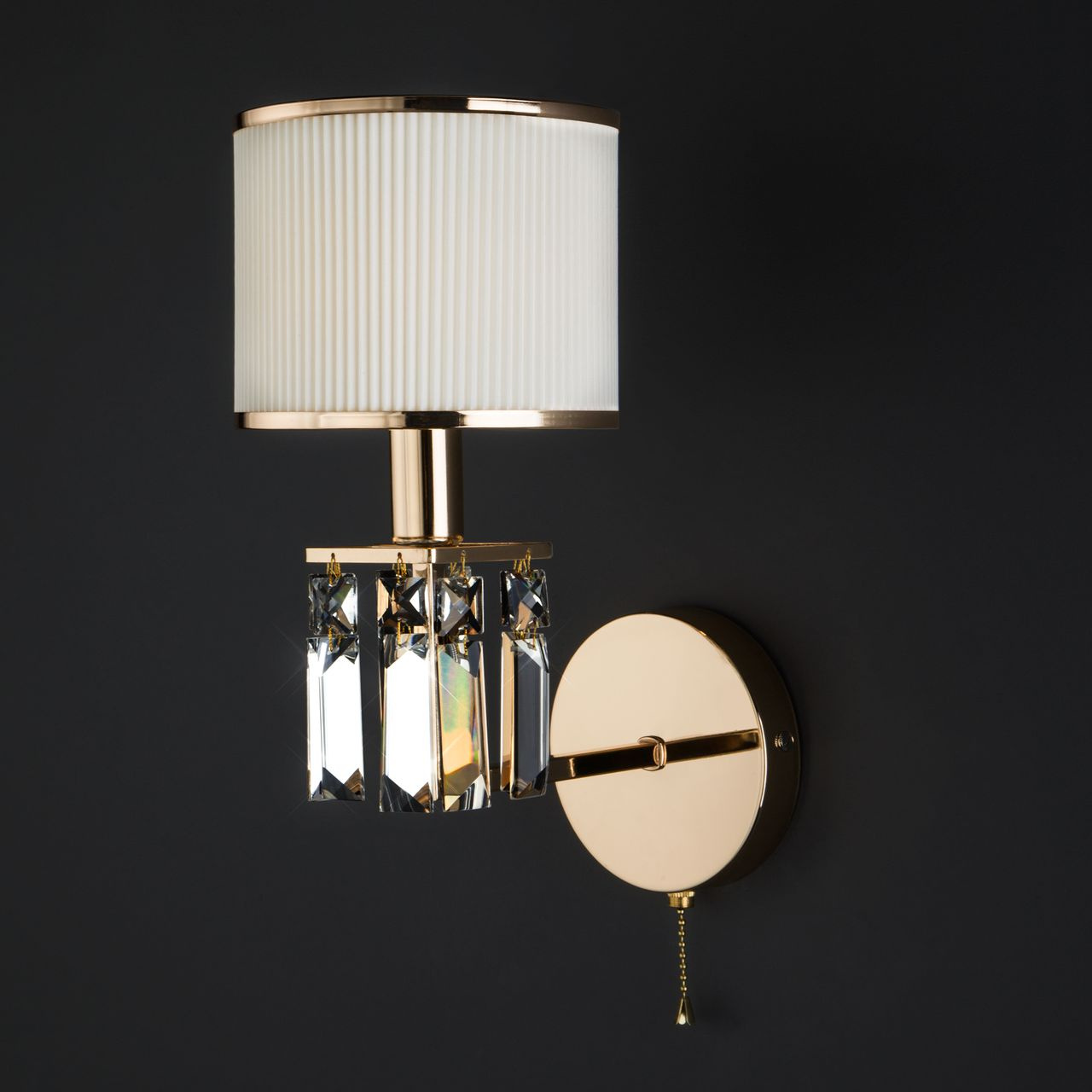 Бра Eurosvet Zaffiro 10099/1 золото/прозрачный хрусталь Strotskis