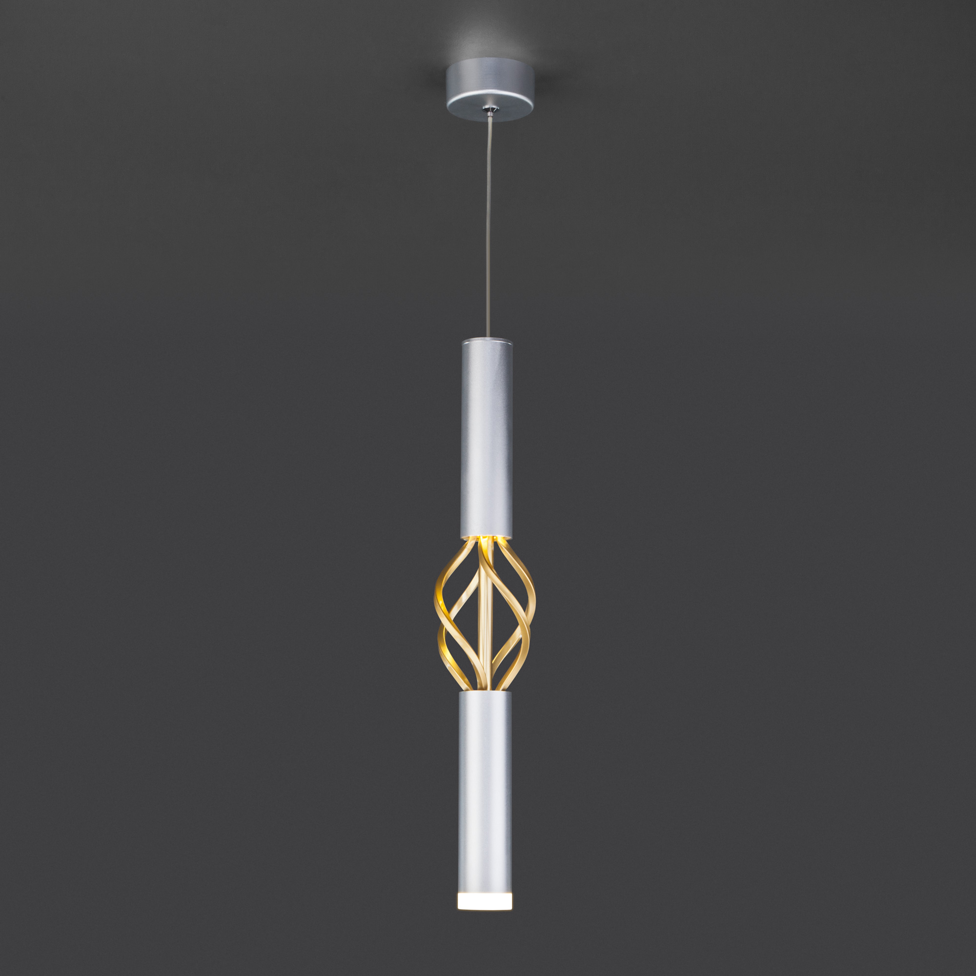 Подвесной светодиодный светильник Eurosvet Lance 50191/1 LED матовое серебро/матовое золото