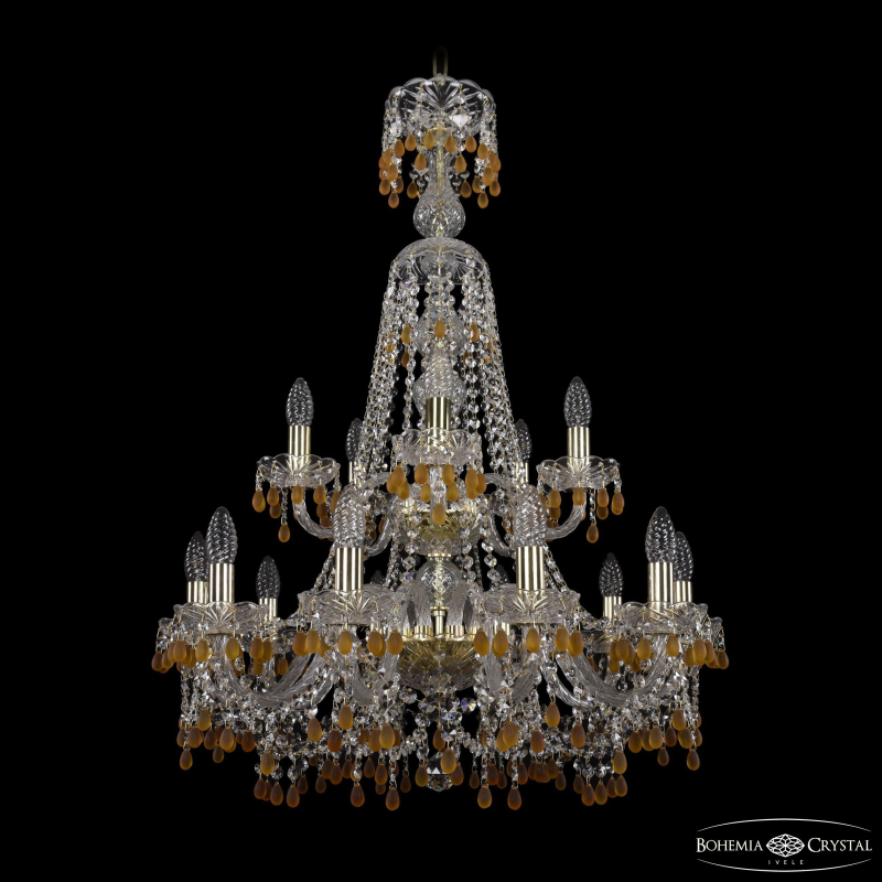 Подвесная люстра Bohemia Ivele Crystal 1410/10+5/240/XL-91/2d G V1003