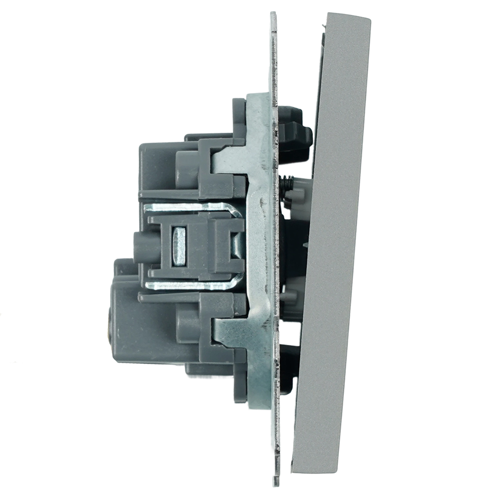 Выключатель 2-клавишный самовозвратный (механизм) Stekker Эмили 250В 10А RSW10-5113-10 платиново-серый soft touch 50329