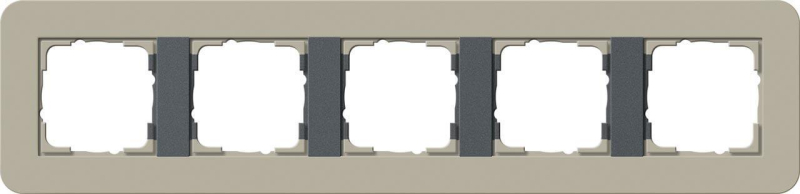 Рамка 5-постовая Gira E3 серо-бежевый/антрацит 0215428