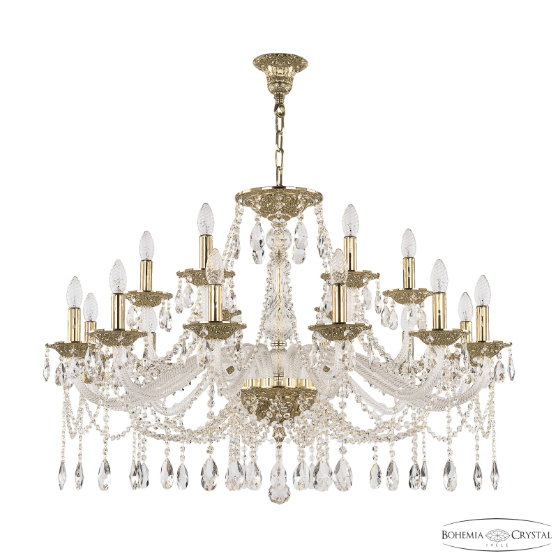 Подвесная люстра Bohemia Ivele Crystal 1607/12+6/360 G