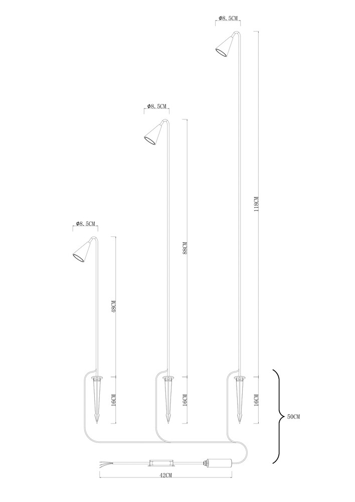 Ландшафтный светильник наземный Arte Lamp Muliphein A1084PA-3BK