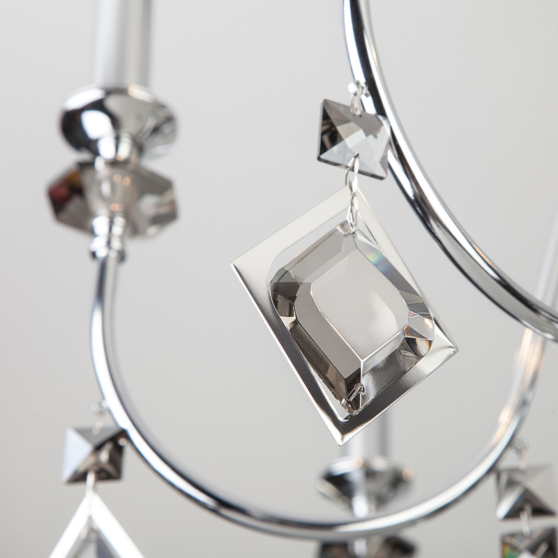 Подвесная люстра Eurosvet 10110/5 хром/дымчатый хрусталь Strotskis