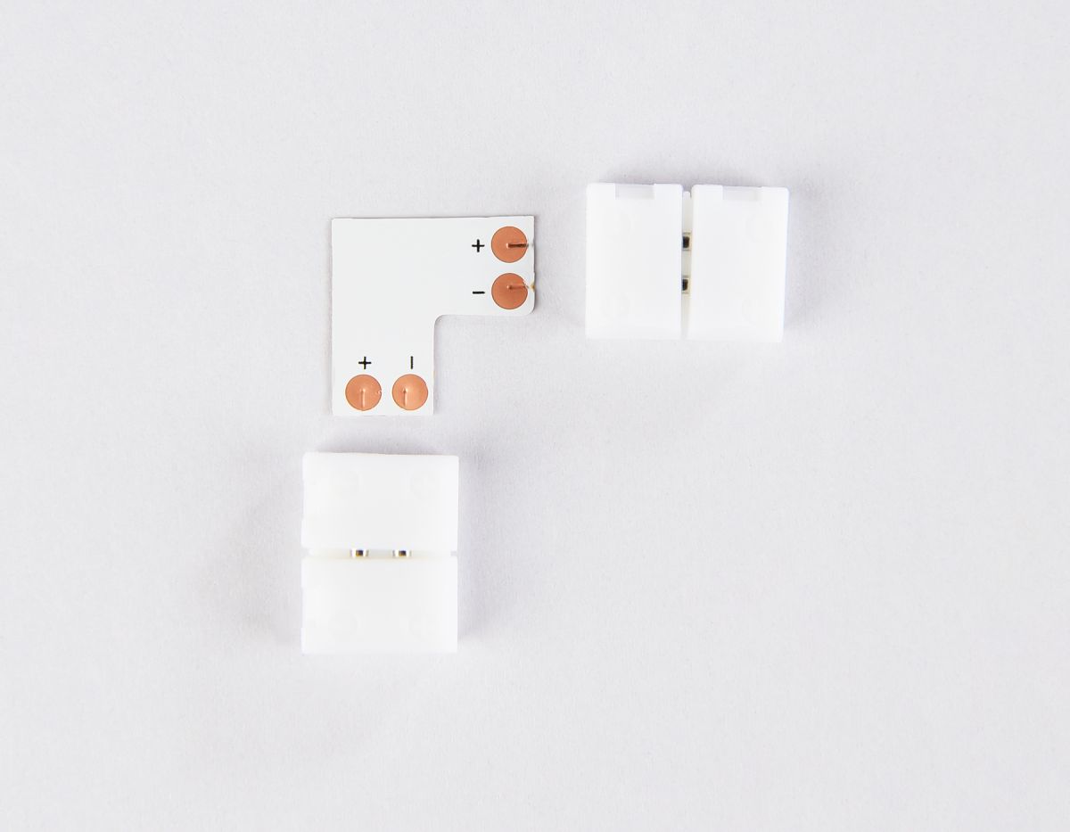 Соединитель угловой L для светодиодной ленты 2835 12/24V (2 конт.) GS6501 (10шт) Ambrella Light Illumination GS6501