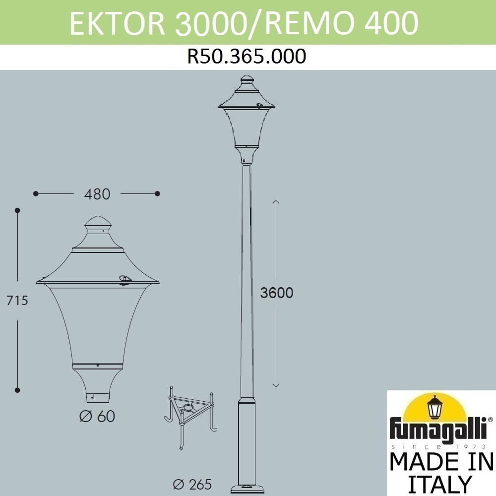 Парковый светильник Fumagalli Remo R50.365.000.AXH27