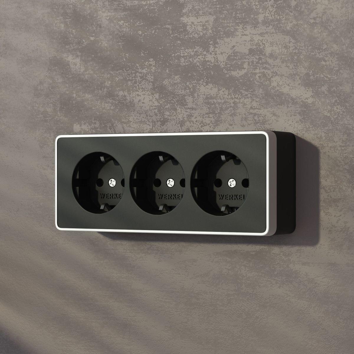 Розетка тройная с заземлением и шторками Werkel Gallant (черный с серебром) W5073134 4690389177200 a056944