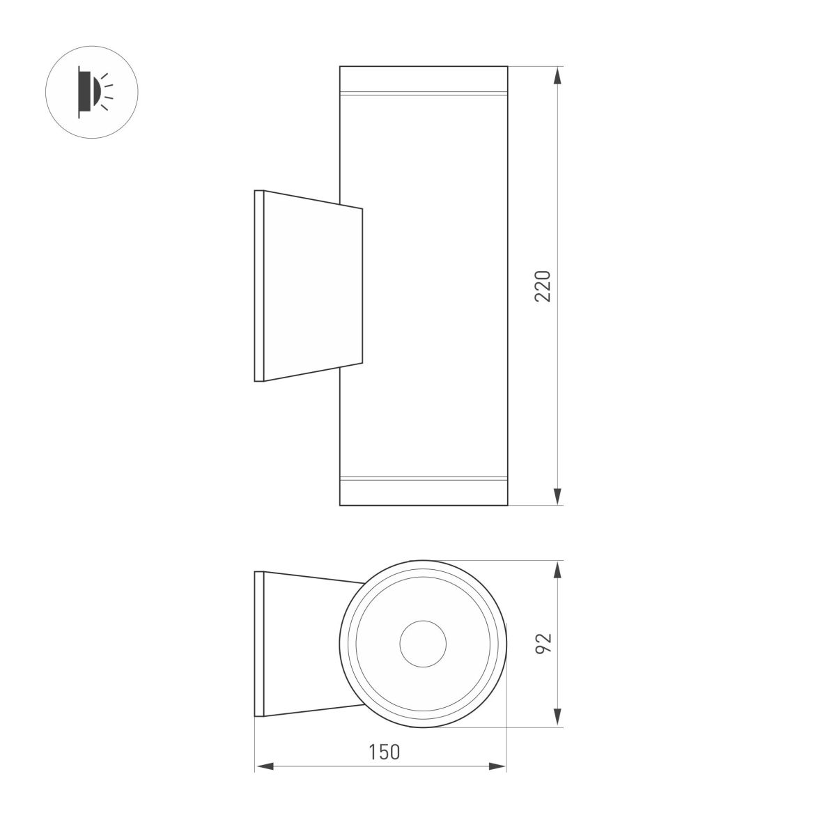 Уличный настенный светильник Arlight LGD-WALDER-R92-2x13W Day4000-MIX (Черный, 40 deg, 230V) (IP65 Металл) 060957