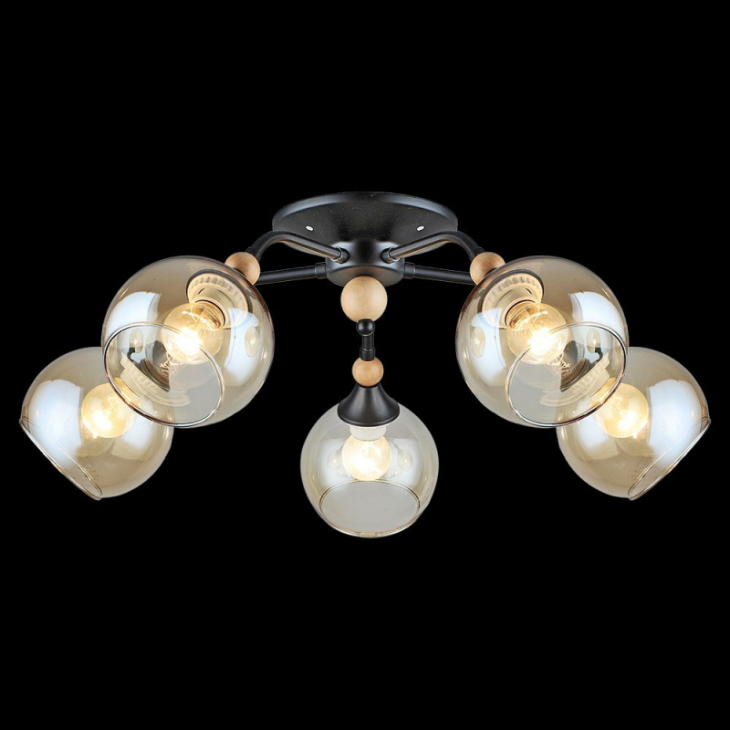 Потолочная люстра Reluce 05062-0.3-05 BK+WOOD