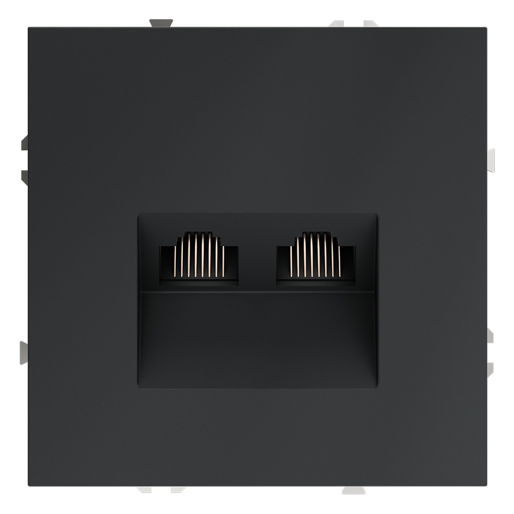 Розетка компьютерная двойная Voltum S70 VLS060207 (графит)