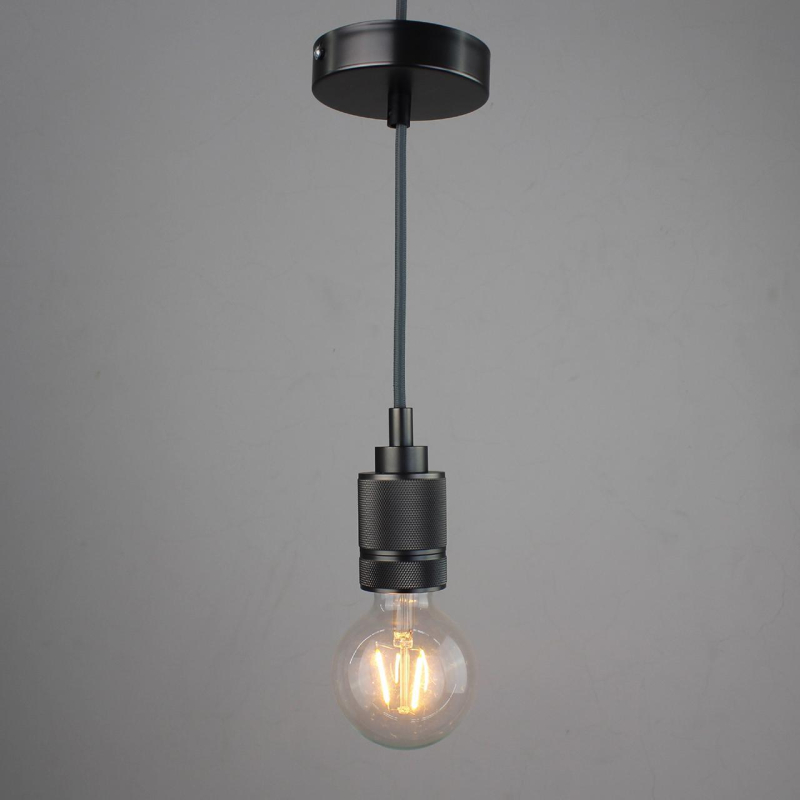 Ретро патрон с подвесом E27 Черный Sun Lumen 056-571