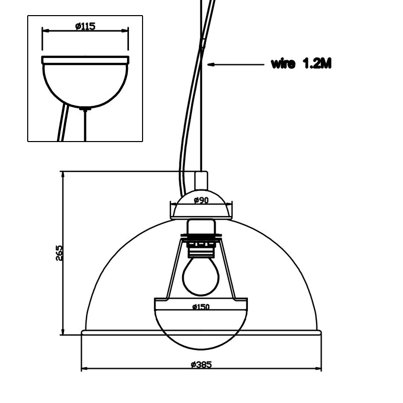 Подвесной светильник Zumaline ANTENNE TS-071003PM-BKGO