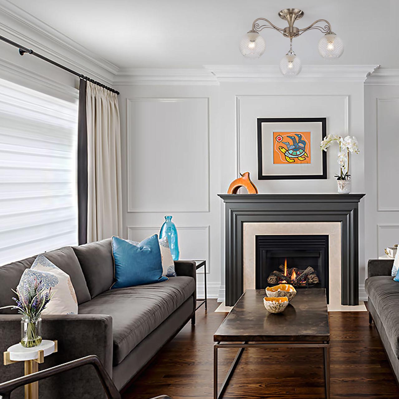 Потолочная люстра Eurosvet Kristin 30139/3 античная бронза