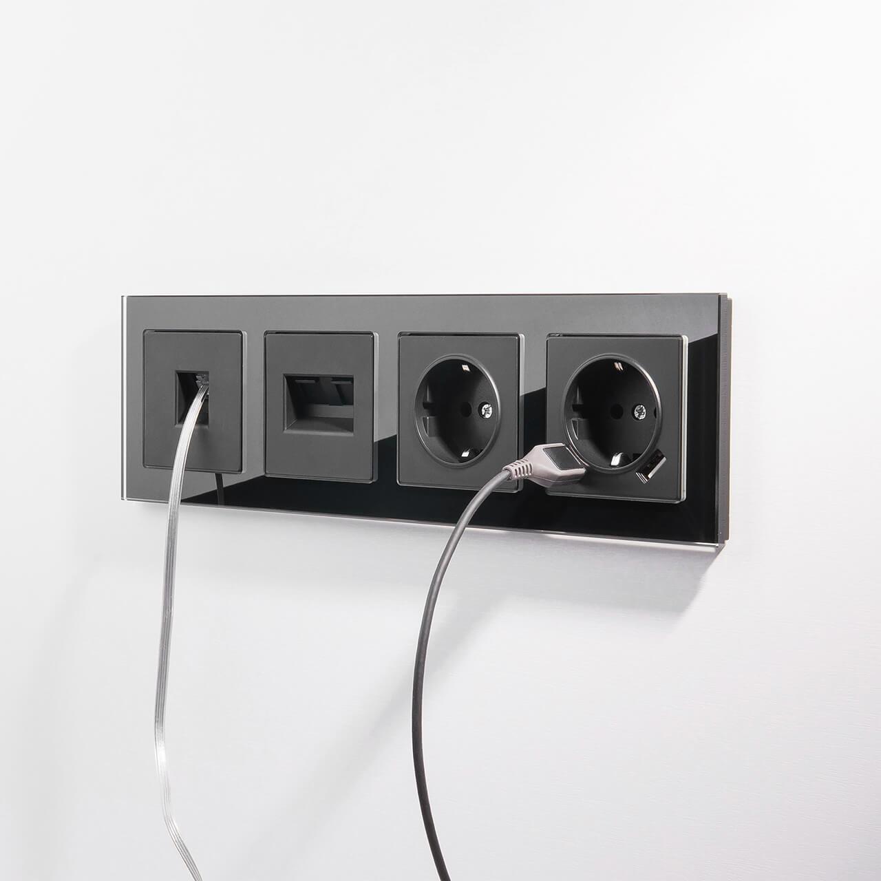 Телефонная розетка RJ-11 Werkel черный матовый W1182008 4690389156960 a051604