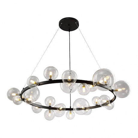 Подвесная люстра Crystal Lux Agata SP24 Black/Transparente