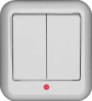 Выключатель 2-клавишный с подсветкой Schneider Electric Прима A56-007-BI