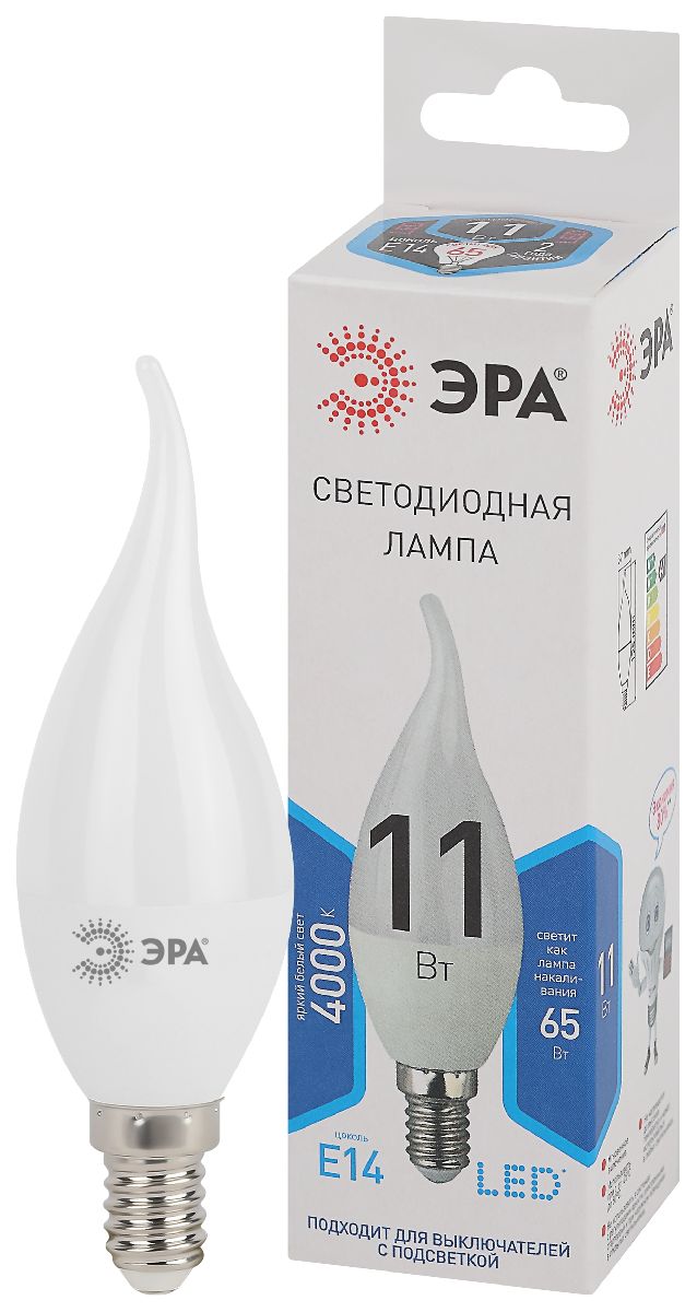 Лампа светодиодная Эра E14 11W 4000K LED BXS-11W-840-E14 Б0032993