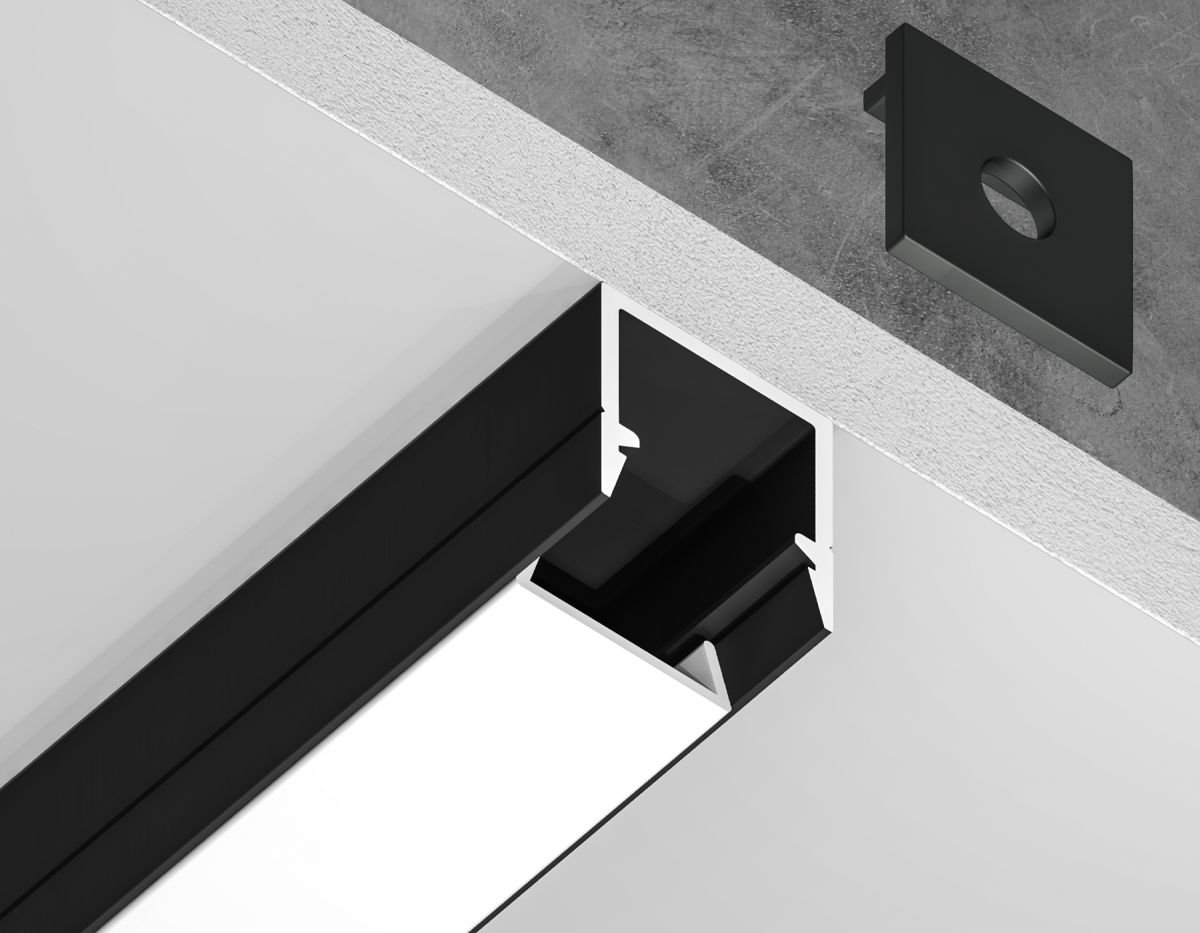 Алюминиевый профиль накладной 10*10 для светодиодной ленты до 8мм Ambrella Light Illumination GP1650BK