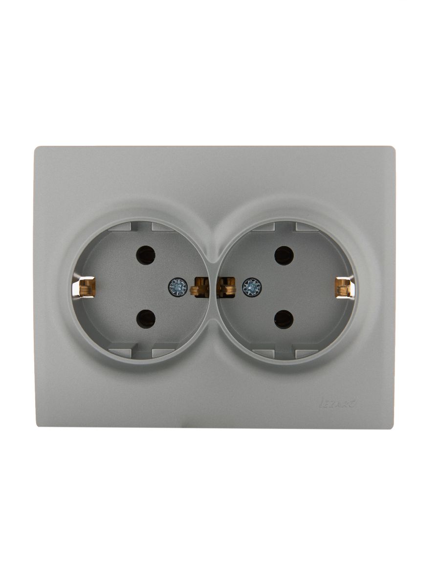 Розетка двойная с/з Lezard Karina 707-4300-127B
