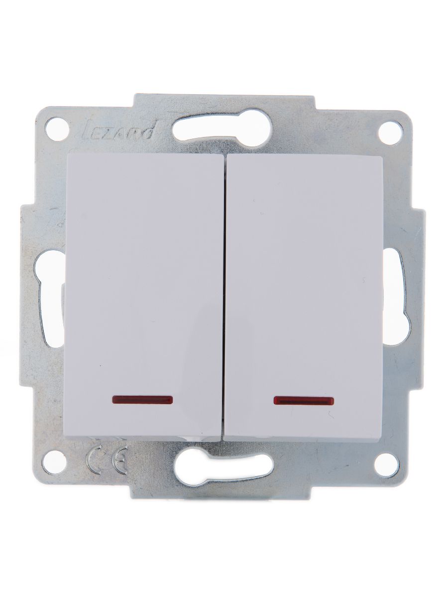 Выключатель двойной с подсветкой Lezard Karina 707-0288-112