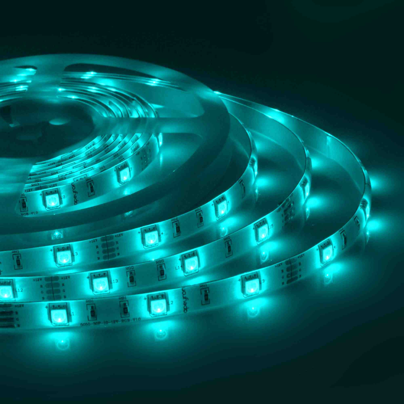 Светодиодная лента Apeyron 12В ЭКО 7,2Вт/м smd5050 30д/м IP65 5м RGB LSE-041