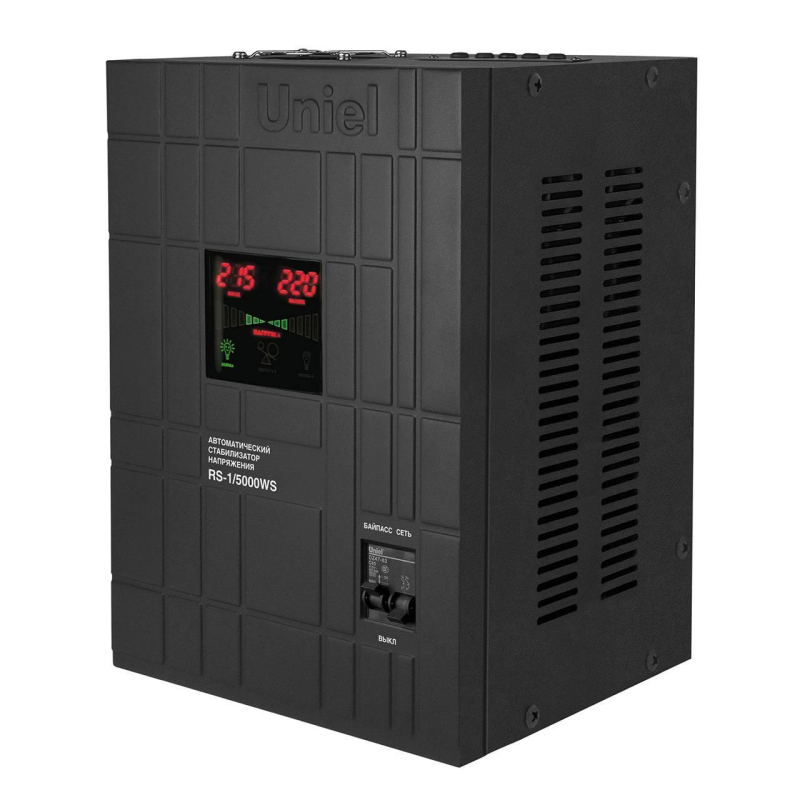 Стабилизатор напряжения (07383) Uniel 5000ВА RS-1/5000WS