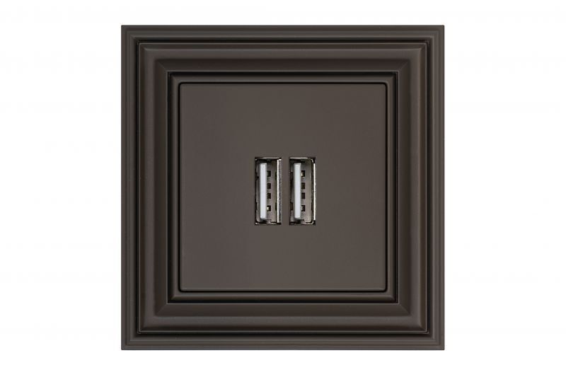 Розетка 2 usb Liregus Retro 29-016