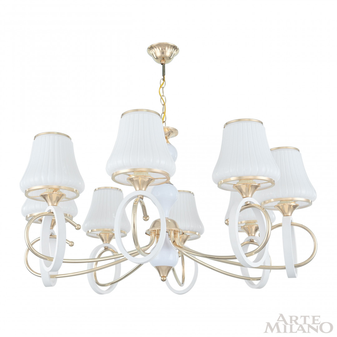 Подвесная люстра Arte Milano Florentia-2387 302387/8 Wh/Gd