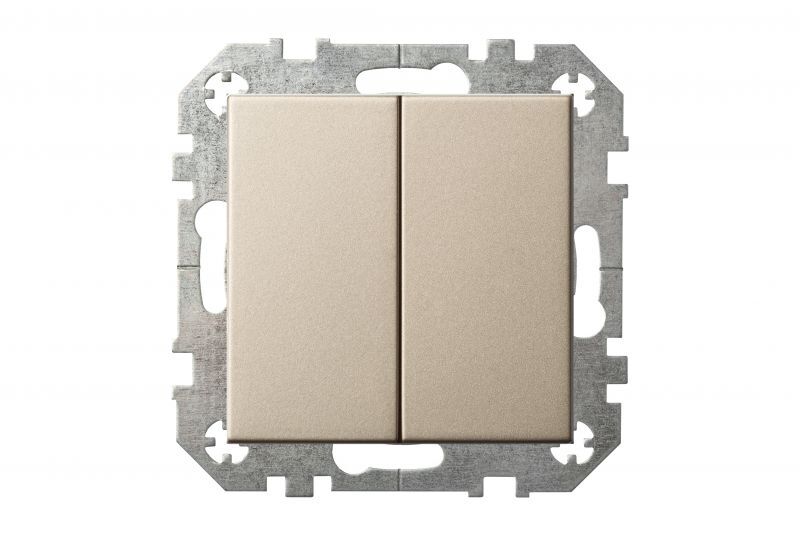 Выключатель двухклавишный импульсный Liregus Epsilon 28-3002