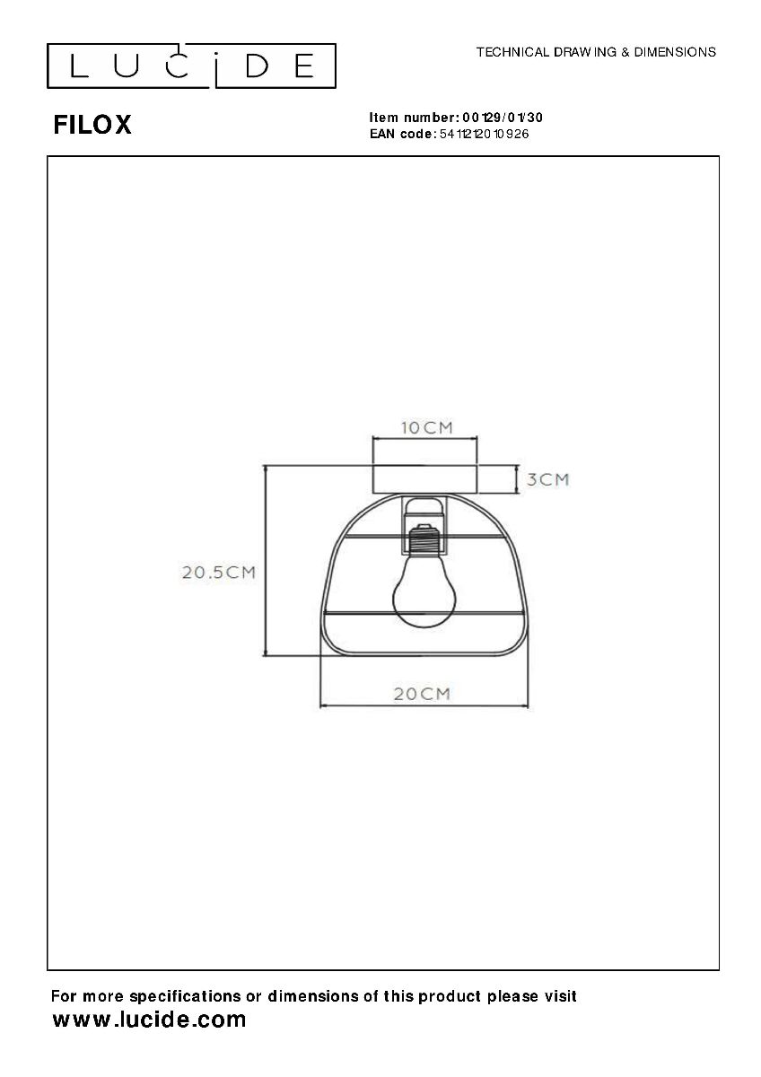 Потолочный светильник Lucide Filox 00129/01/30