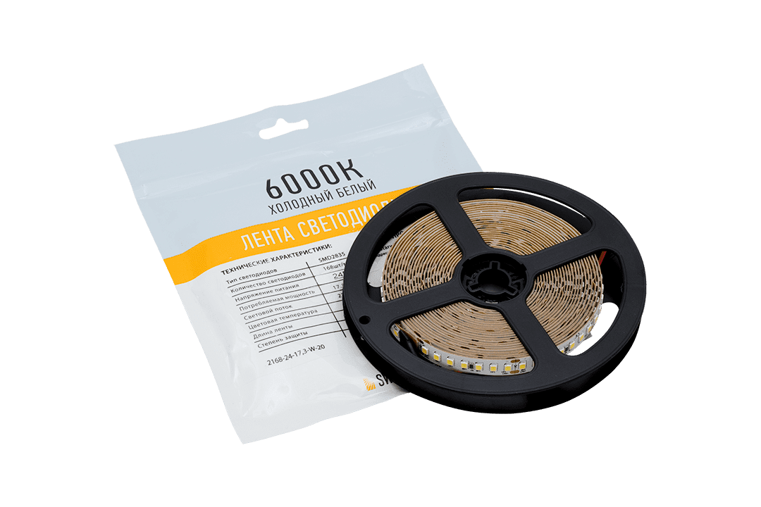 Светодиодная лента SWG SWG2P168-24-17.3-W-20 003489