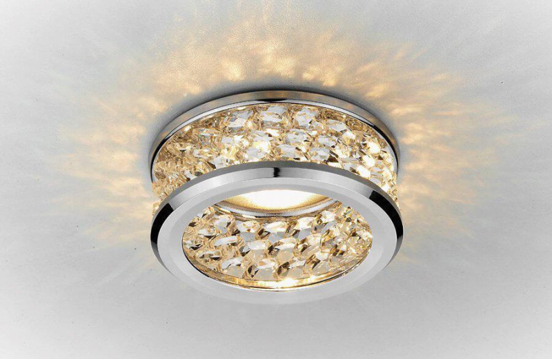 Встраиваемый светильник Ambrella Light Crystal K105/3 CL/CH