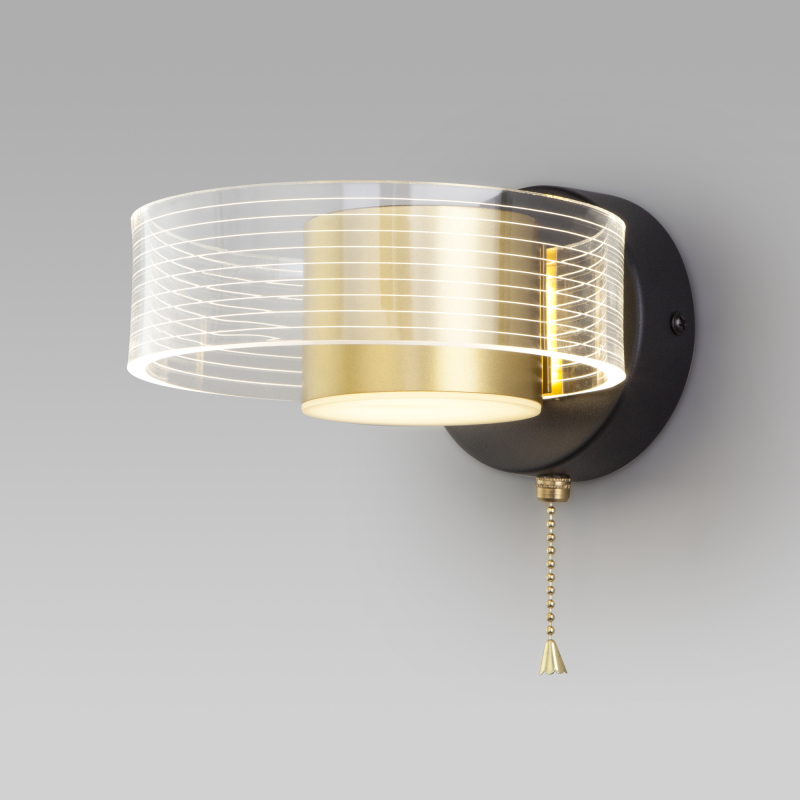 Бра с выключателем на корпусе Eurosvet Jet 90244/1 черный/золото