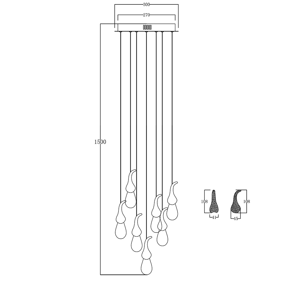 Подвесной светильник Delight Collection Seed OMG07287-7 gold