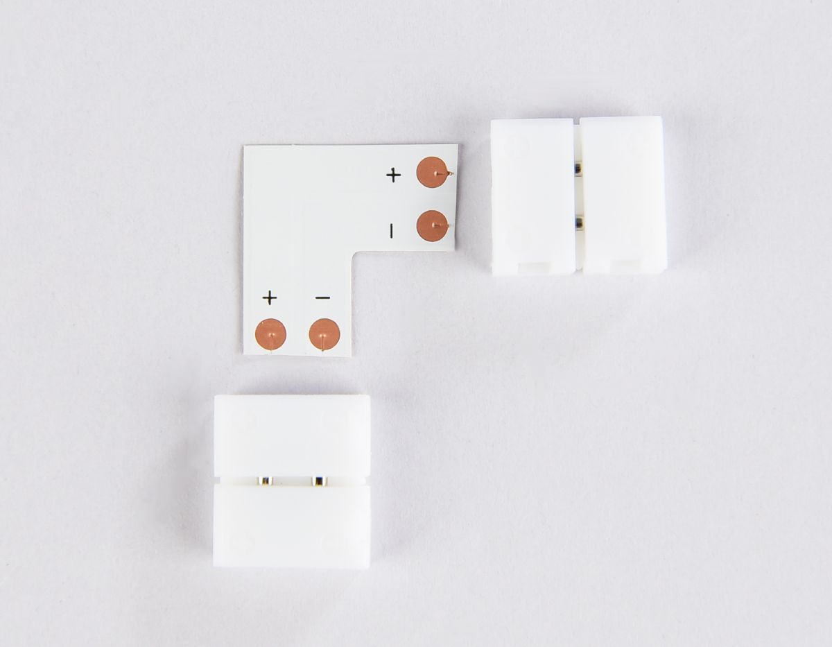 Соединитель угловой L для светодиодной ленты 5050 12/24V (2 конт.) GS6551 (10шт) Ambrella Light Illumination GS6551