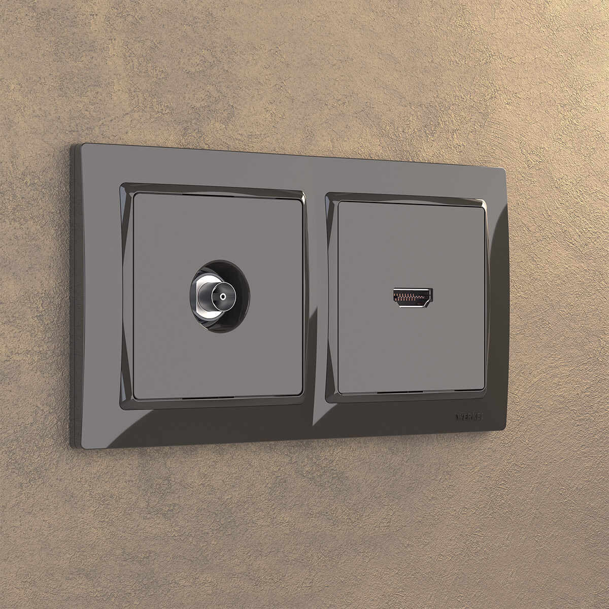 ТВ-розетка оконечная серо-коричневая Werkel WL07-TV 4690389054112