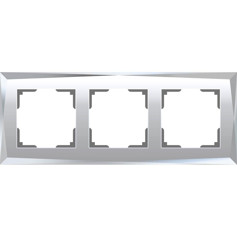 Рамка Werkel Diamant на 3 поста зеркальный WL08-Frame-03 4690389143830