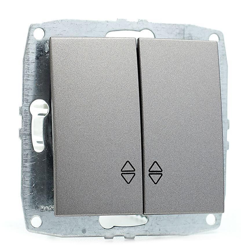 Выключатель двухклавишный проходной Mono Electric Despina-Larissa 10А 250В антрацит 500-002423-111