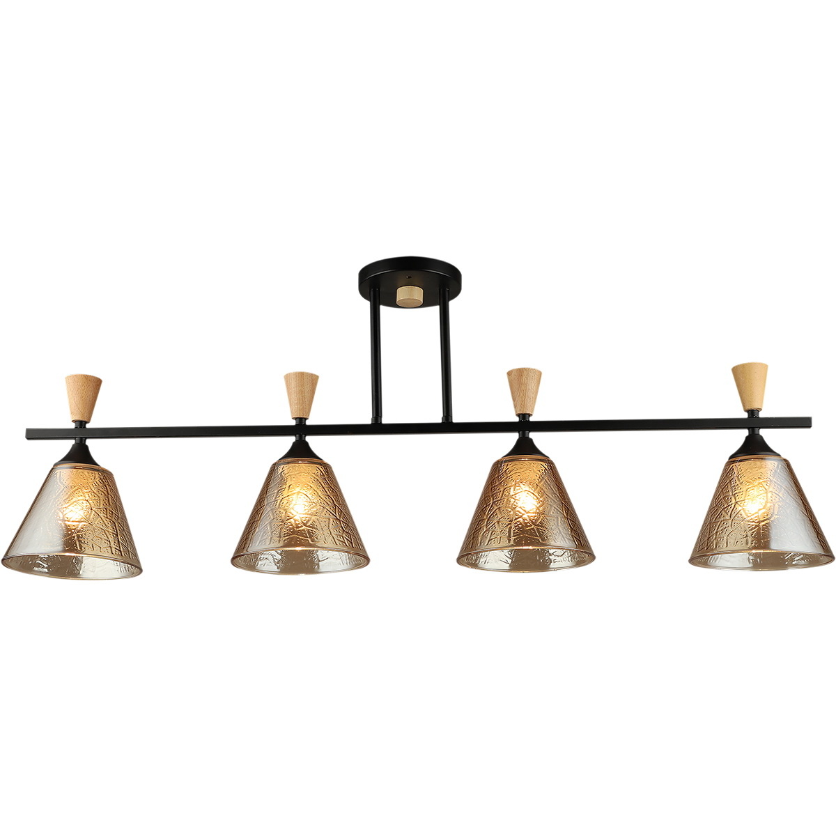 Люстра на штанге Reluce 04864-0.3-04 BK+WOOD