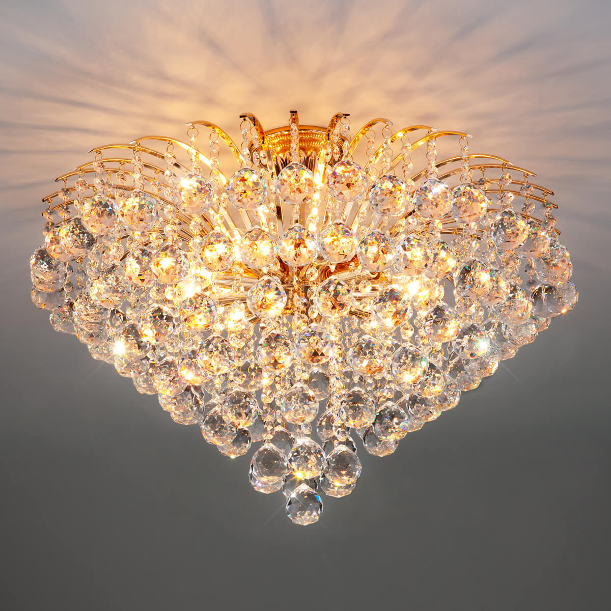 Потолочная люстра Eurosvet 3299/9 золото/прозрачный хрусталь Strotskis